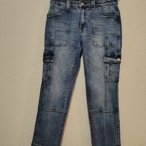 Kan Can Denim Utility Gorpcore Cargo Pants Women's Size 7/27 Workwear Casual